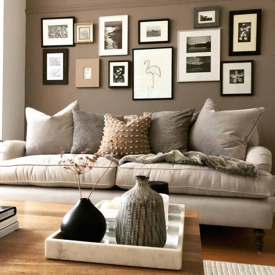 Grey and brown living room